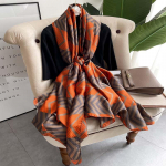 Print Sall Pikk Sall Naistele Kevad/suvi Shade Seaside Beach oranž