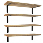 4 tk puidust ujuvad riiulid sileda servaga maal&auml;hedases stiilis Lihtne paigaldus Taimeekraan Seinale kinnitatavad ujuvad raamaturiiulid pruun