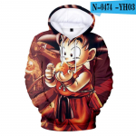 Kevad-s&uuml;gis Anime 3D Prinditud Pusad Meeste/naiste dressipluus Goku taskukapuuts Mood Streetwear Goku dressi&uuml;likond Suured topid L
