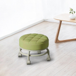 360&deg; p&ouml;&ouml;rlev rulltool Laisk majapidamist&ouml;&ouml; PU-nahast iste, polsterdatud pedik&uuml;&uuml;r, teisaldatav mini roheline