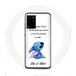 &Uuml;mbris Samsung Galaxy S11 Plus Lilo ja Stitch Ohana Quote White jaoks