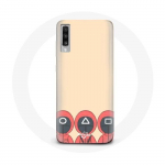 &Uuml;mbris Samsung Galaxy A50 Squid Game Maskide jaoks kolmnurkne ruut ja ringikujuline ventilaator