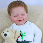 18-tolline pestav viimistletud reborn nukk vasts&uuml;ndinud magava beebi nukud 3D naha mitmekihiline maalimine Boy