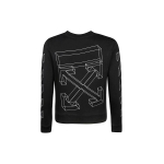 Off-White 3D Line &Uuml;mmarguse kaelusega dressipluus Must Meeste Topp OMBA025E181920021001 XXS