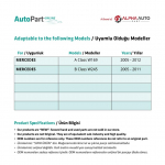 Katuseluugi siini juhiku remondikomplekt Mercedes AB klassile W169 - W245