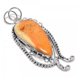 Natural Fossil Coral Gemstone Handmade 925 Sterling Silver Pendant 3.19 b1z56