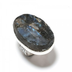 Natural Labradorite Gemstone Handmade 925 Sterling Silver Ring Size 7.5 p3a50