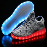 Led Fiber Optic jalatsid meestele Naistele USB Recharge h&otilde;&otilde;guvad tossud Meeste valgustusega kingad Spordijalatsid Suurus 25-46 46 hall