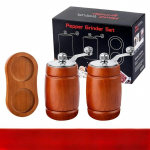 2 tk Puidust Soola- ja Pipraveski Alusega Keraamilise S&uuml;damikuga Veskid Mugav Kasutada T&uuml;nnikujulised Veskid Grillimiseks K&ouml;&ouml;gitarbed ja -vidinad