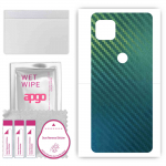 apgo Protective Skin Sticker for the back compatible with Motorola One 5G UW Ace, Wrap Film, Foil, Vinyl - Pattern Carbon Chameleon CAKA1