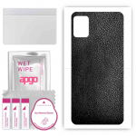 apgo Protective Skin Sticker for the back compatible with Cubot Note 7, Wrap Film, Foil, Vinyl - Pattern Black Leather