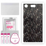 apgo Protective Skin Sticker for the back compatible with Sony Xperia XZ1 Compact, Wrap Film, Foil, Vinyl - Pattern Carbon Black Pixel
