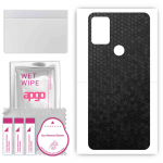 apgo Protective Skin Sticker for the back compatible with Umidigi A9 Pro, Wrap Film, Foil, Vinyl - Pattern Black Honeycomb