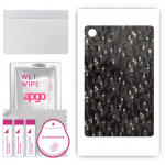 apgo Protective Skin Sticker for the back compatible with Lenovo Tab B10 3rd Gen, Wrap Film, Foil, Vinyl - Pattern Carbon Black Pixel