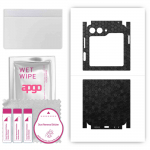 apgo Protective Skin Sticker for the back+sides compatible with Samsung W24 Flip, Full Wrap Film, Foil, Vinyl - Pattern Black Honeycomb