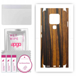 apgo Protective Skin Sticker for the back+sides compatible with Tecno Camon 16, Full Wrap Film, Foil, Vinyl - Pattern Tigerwood