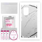 apgo Protective Skin Sticker for the back+sides compatible with Xiaomi Poco F3, Full Wrap Film, Foil, Vinyl - Pattern White Marble
