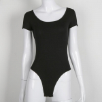 Y2K Euroopa ja Ameerika Sexy Hollow l&uuml;hikeste varrukatega seljataga kombinesoon S must