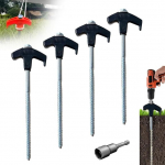 8-tollised sissekeeratavad telgivaiad &ndash; sissekeeratavad maandusankrud, puuritavad telgivaiad, tugeva metallist vaia maapinna ankrupulgaga keermestatud telgi piigid must