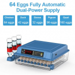 64 muna inkubaator sahtliga mini munainkubaator automaatse vee-ioonse vesivoodi t&auml;iendamise ja temperatuuri reguleerimisega 110V US Plug