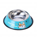 Kukkumisvastane libisemisvastane koerte kauss roostevabast terasest koomiksimustriga lemmiklooma kutsikas 15cm punane