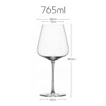 JINYOUJIA Zalto stiilis peen banketikristallidest k&auml;sit&ouml;&ouml;na valmistatud veiniklaas, &uuml;li&otilde;huke meisterlik k&auml;sit&ouml;&ouml;, t&auml;iuslik veatu klassikaline pokaal BORDEAUX 765ml(801-900ml)