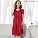 L&uuml;hikeste varrukatega naiste suur j&auml;&auml;siidist pidžaamakomplekt kodukandmiseks M