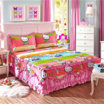 100% puuvillane King Queen Size Princess pitsvoodi seelik, paks tepitud voodikate Puhas puuvillane voodikate ilma padjap&uuml;&uuml;rita 150x200x45cm 1pc