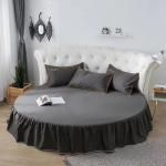 High Grade Pure Cotton Round Bedspread 200cm Round Bed Sheet 100% Cotton Solid Color Bed Skirt No Pillowcase 1pc Sheet 220cm