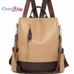 Cozy Up vargusvastane PU Retro suure mahutavusega vaba aja seljakott Minimalistlik naiste seljakott reisimiseks 34cm * 35cm * 3cm pruun