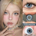 KSSEYE Blue Contact Lenses with Grade 14.5mm Comic Eye Glass Bead Eye Iris style 1 Year Use Eye Cosmetics Color Contact Lenses for Nearsightedness 0.00 sinine