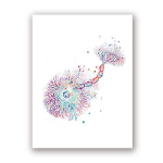 Neuron Watercolor Neuroscience Neurology Seinakunst Plakat Prindi Aju anatoomia Meditsiin L&otilde;uend Maali Synapse Kliinik Ruumi sisustus 70x100cm No Framed