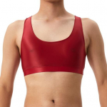 Meeste seksikad l&auml;ikivad siidised vestid O-kaelusega Racerback, v&auml;rvilised topid, varrukateta k&otilde;hnad sileda pinnaga topid XL veinipunane v&auml;rv