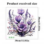 Lilla lillep&otilde;&otilde;sa loominguline tualettkleebis WC-kaane kaunistus veekindlad kleebised 30x30cm lilla