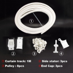 1M painduv kaardus kardina r&ouml;&ouml;bastee lakke paigaldatud sirge l&uuml;kandaknaga plastist tarvikute komplekt Kodukaunistus Side clamping