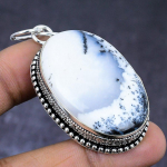 Dendriitopaal Kivistus 925 Sterling H&otilde;be Ehted Ripats 2.25 C3d79