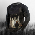 Vintage Genie Ghost 3D Print Summer Men's Round Neck T-shirt Casual Long Sleeve T-Shirt Oversized Pullover Fashion Men Clothing S