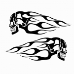 Mootorratta &otilde;lipaagi kleebised | Mootorrattapaagi leegi pealuu kleebiste komplekt | Veekindel ja UV-kindel Deco punane