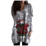 Naiste vabaajamood j&otilde;ulud, tr&uuml;kitud pikkade varrukatega keskmise pikkusega taskud, h&auml;id j&otilde;ule L sinine