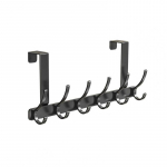 Uksepealne riidepuu 6 konksuga, tugevad uksepealsed konksud magamistoa jaoks, ukse tagak&uuml;lje konksud, r&auml;tikukoti hoiuruum must