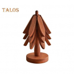3 tk puidust naelad kuumade roogade jaoks Creative Tree Shape alusaluste komplekt Libisemiskindel soojusisolatsiooniga lauamatt Kokkupandav puidust lauaplaadi matt koos alusega 3 Pcs