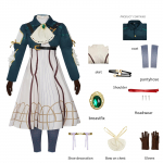 Violetne Evergardeni Cosplay kost&uuml;&uuml;m, Anime &uuml;htne kleit Halloweeni karnevali &uuml;likond XL