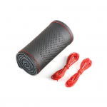 K&auml;si&otilde;mblus 38cm auto rooliratta libisemisvastane kunstnahk Four Seasons universaalne veoauto maastur Auto rooliratta kaitse auto salong punane must v&auml;rv