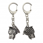 Presa Canario, Dogo Canario, Canary Mastiff I - Silver-plated key ring with dog, handbag decoration, backpack pendant by Art-Dog brand