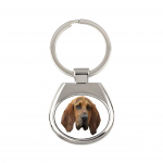 Bloodhound, St. Hubert Hound, Sleuth-hound - geometric keychain with a photo and the inscription Art-Dog