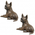 Chihuahua short-haired, Chihuahua smooth - dog figurine, statue on white marble, trophy for Art-Dog dog show exhibition