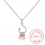 925 h&otilde;bedane kaelakee naistele armas kala- ja kalakonksuga kaelakee