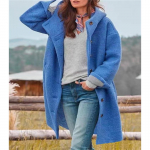 GMXIA &Uuml;hev&auml;rvitr&uuml;kis Fall Street Hipster Trench-mantel pikkade varrukatega talvine lahtine naiste mantlid jakid ja mantlid XXXL sinine