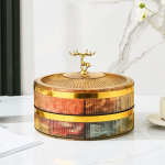 Luksuslik 2024. aasta uusaasta elutoa kommikarp &ndash; kvaliteetne l&auml;bipaistev puuviljavaagen, p&auml;hklisuupistete hoiukarp. Double layer