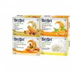Sri Sri Tattva Almond & Honey Soap, Malai Cream Soap, Sandal Soap,Orange & Tulasi Soap Combo| Each 100 g Bar